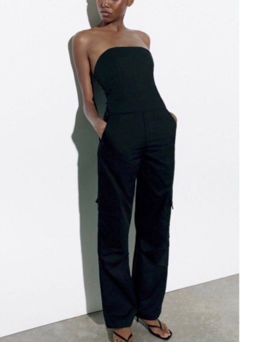 Zara Black Strapless Jumpsuit - Size XS - NWT